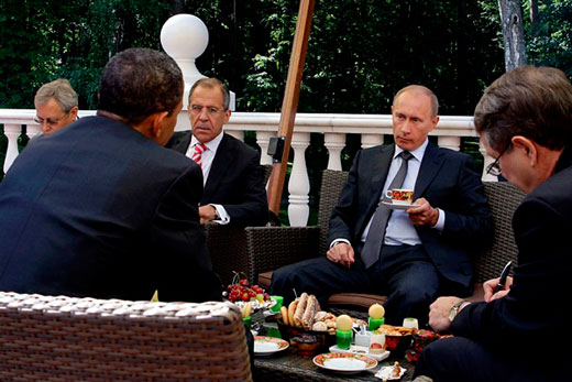 Prime Minister of Russia Vladimir Putin and U.S. President Barack Obama in Russia