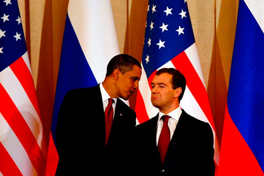 President of Russia Dmitry Medvedev and U.S. President Barack Obama in Russia