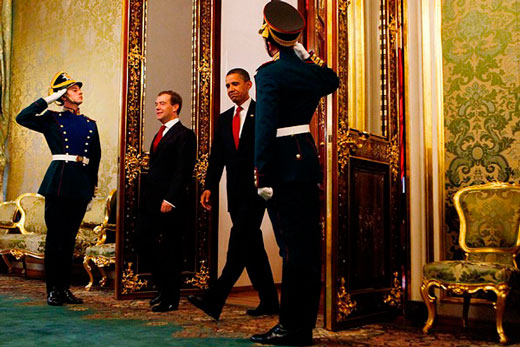 President of Russia Dmitry Medvedev and U.S. President Barack Obama in Russia