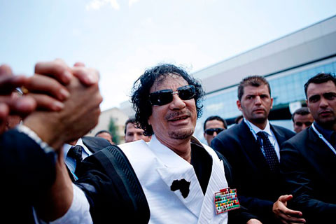 Libyan leader Muammar al-Gaddafi